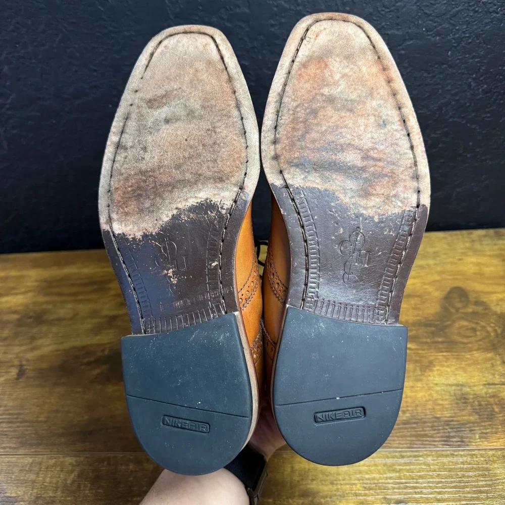 Cole Haan Air Madison C09303 Tan Leather Wingtip Oxford Mens 8 M